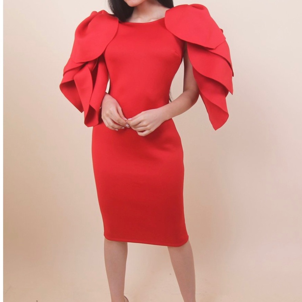 Red Donneᴾᴬᴿ Dieu  Angel wing dress small
